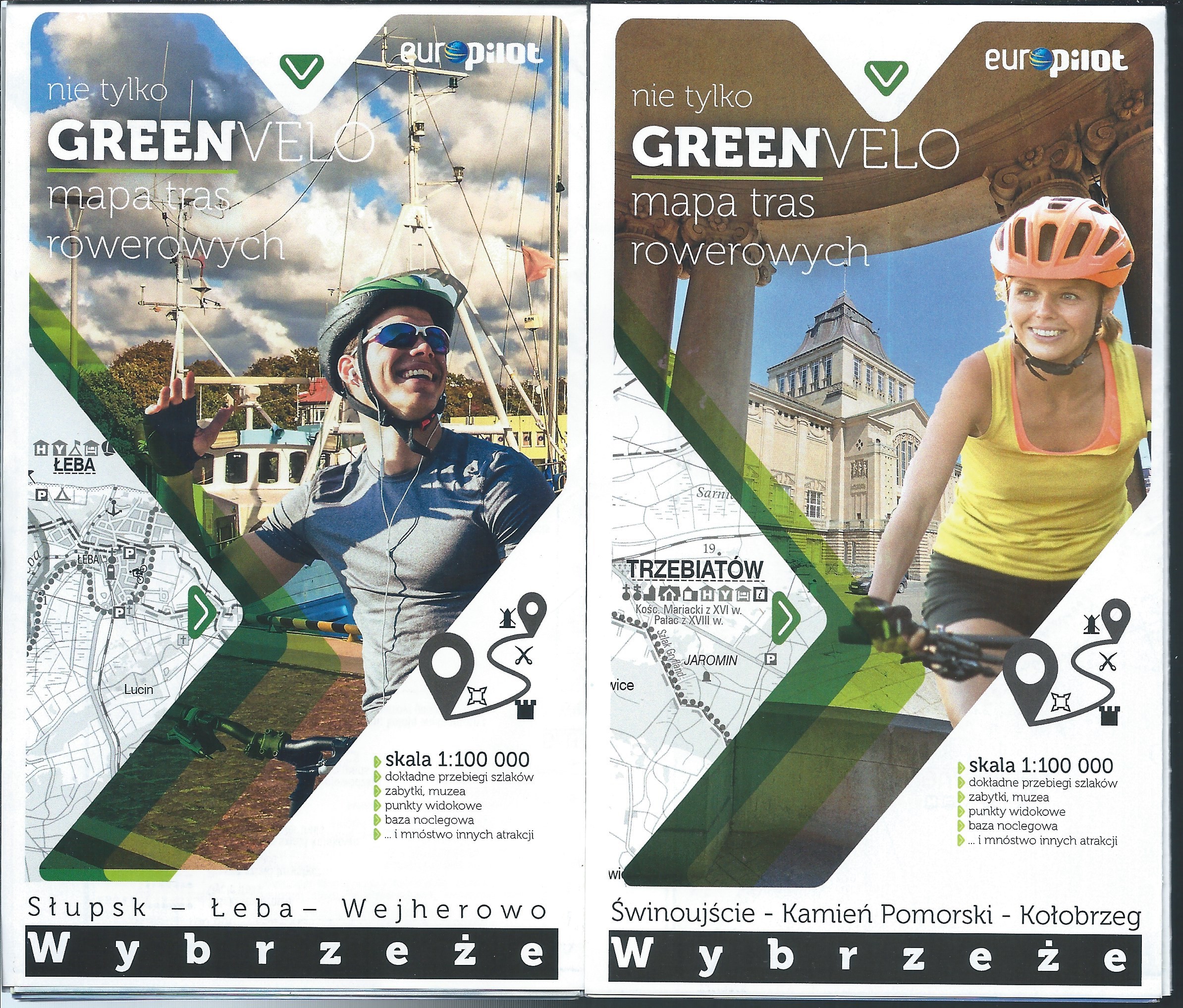 Okładka - Nie tylko Green Velo. Mapa tras rowerowych. Wybrzeże